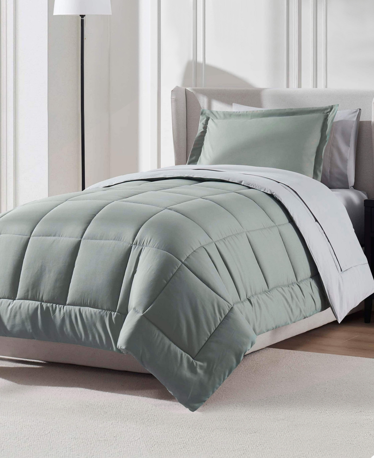 Nestl Luxury Soft Reversible 5-pc. Comforter Set, Twin In Green