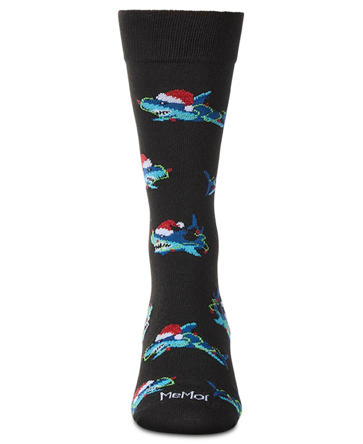Memoi Men's Santa Shark Crew Socks In Multi