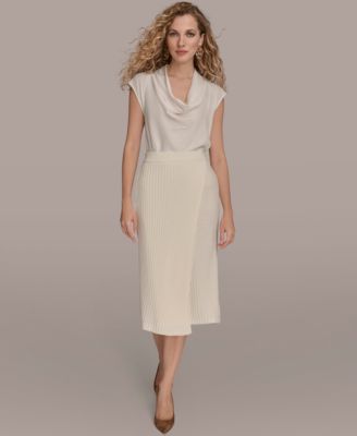 Women's Rib Knit Wrap Midi Skirt