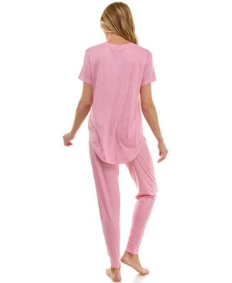 Printed Short Sleeve Top & Jogger Pajama Set