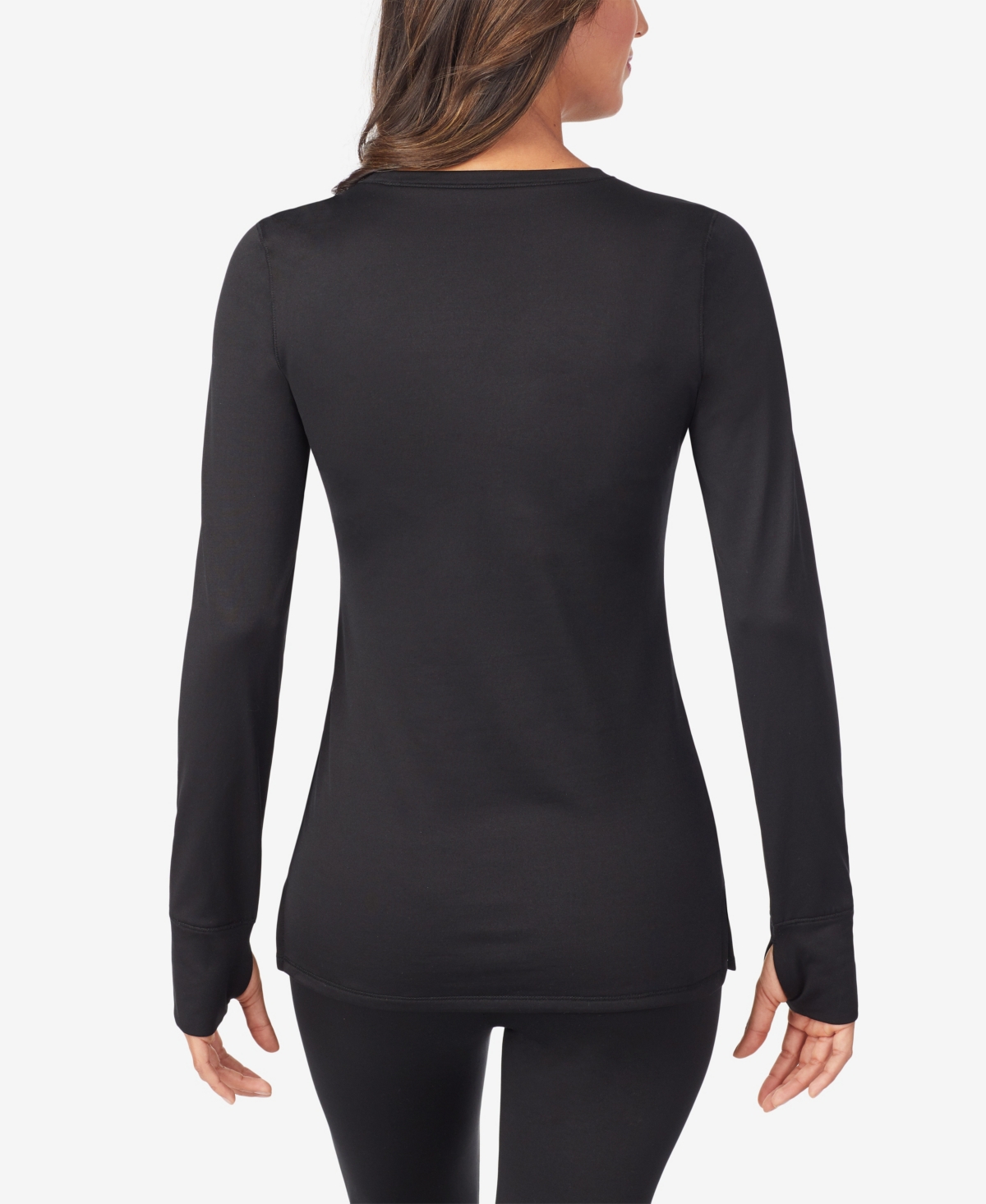 Cuddl Duds Women's Thermawear Crewneck Top In Black