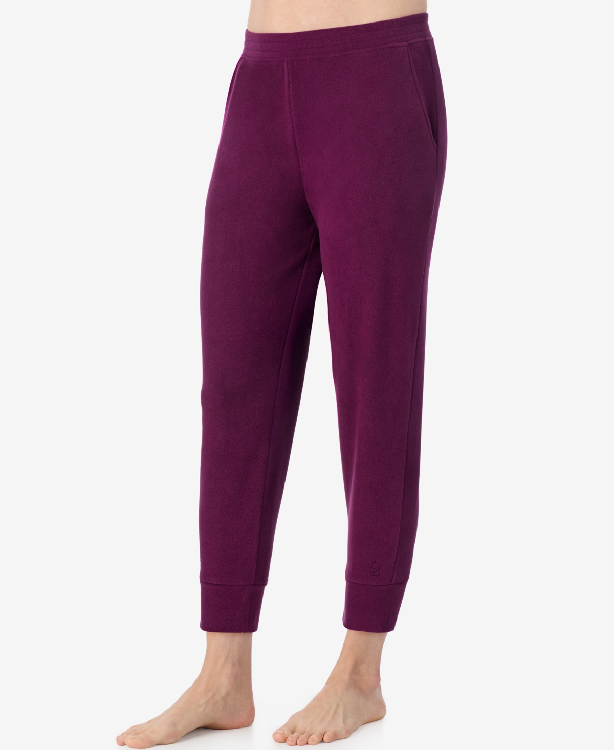 Cuddl Duds X Jennifer Lake Fleecewear With Stretch Cropped Jogger In Purple