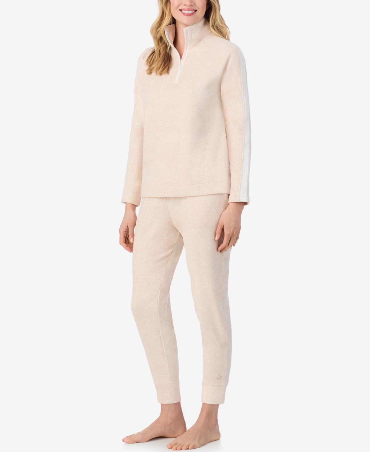 Cuddl Duds X Jennifer Lake Fleecewear With Stretch Half-zip Pullover In Neutral