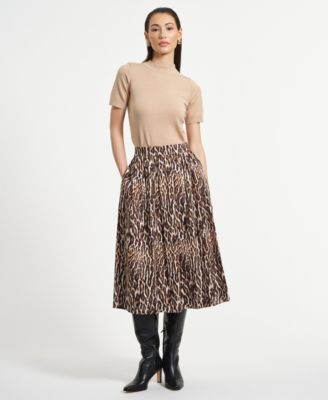 Women's Sateen Midi Full Skirt