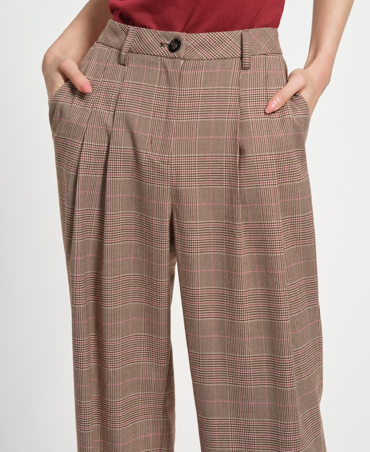 Isaac Mizrahi Women's Wide Leg Pants In Brown