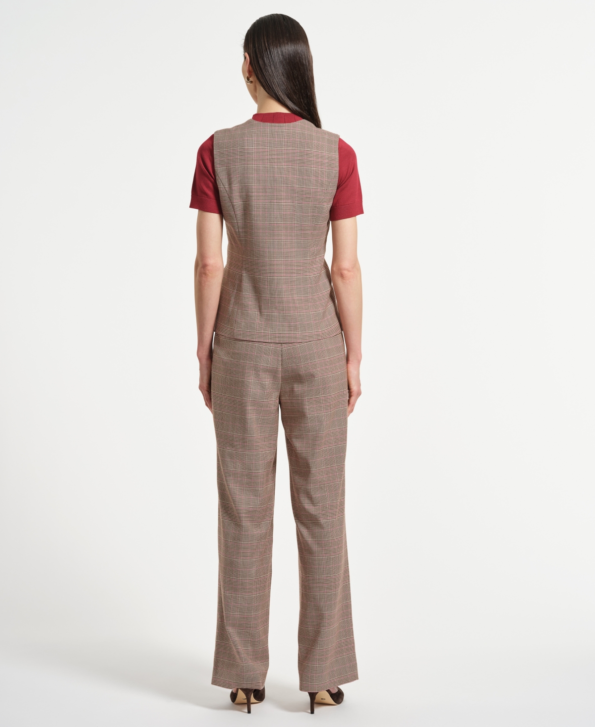 Isaac Mizrahi Women's Plaid Sleeveless Vest In Neutral