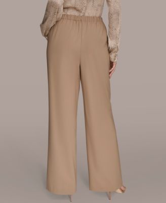 Women's Pleated Wide Leg Pull On Pants