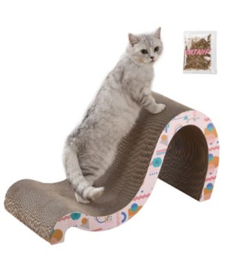 Kona 27" Modern Cardboard Double-Sided Wave Cat Scratcher with Catnip