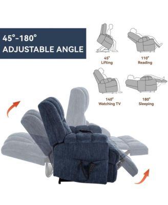 Chenille Power Lift Recliner for Seniors with Heat & Massage, Dual Motor Electric Chair, Infinite Position