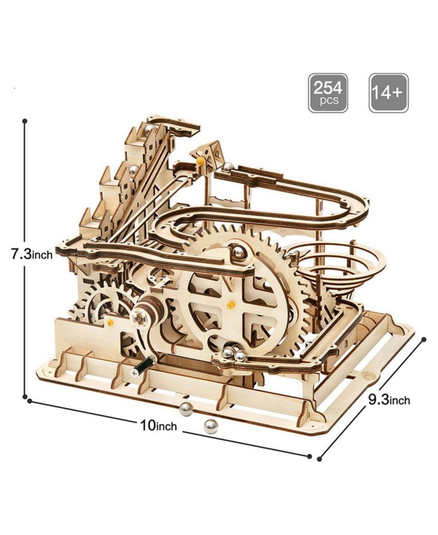 Детский пазл Robotime Marble Parkour 254-Piece Wooden 3D Puzzle, Ages 8+ — фото 4