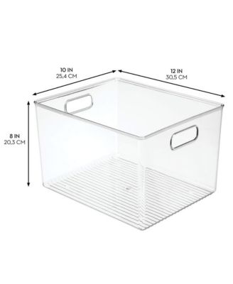 Plastic Storage Bin with Handles - Set of 2 - Clear - Made in USA
