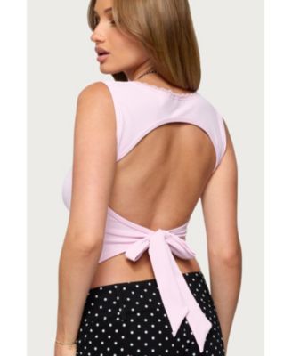 Womens Fae Square Neck Open Back Top