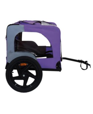 Pet Bike Trailer,Suitable for Small & Medium Pets, Easy Folding Cart Frame, Quick Release Wheel, Purple