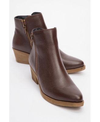 Jayer Leather Double-Zip Block Heel Boot