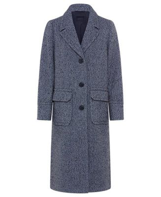 Wool Blend Herringbone Coat