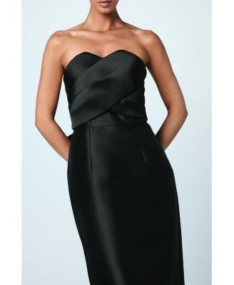 Women's Bandeau Twill Bow Back Bridesmaids Dress