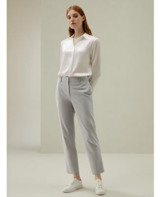 Women's Basic Concealed Placket Silk Shirt