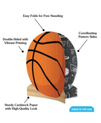 Freestanding 3D Basketball Centerpiece Table Decorations - 8 Count