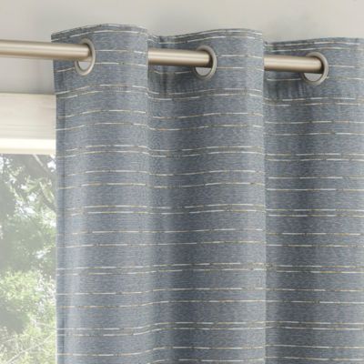 Drayton Slub Detail Magnetic Closure 100% Blackout Grommet Curtain Panel Pair
