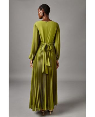 Women's Pleated Wrap Front Dress