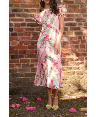 Women's Lisa Printed Ruffle Hem Midi Dress