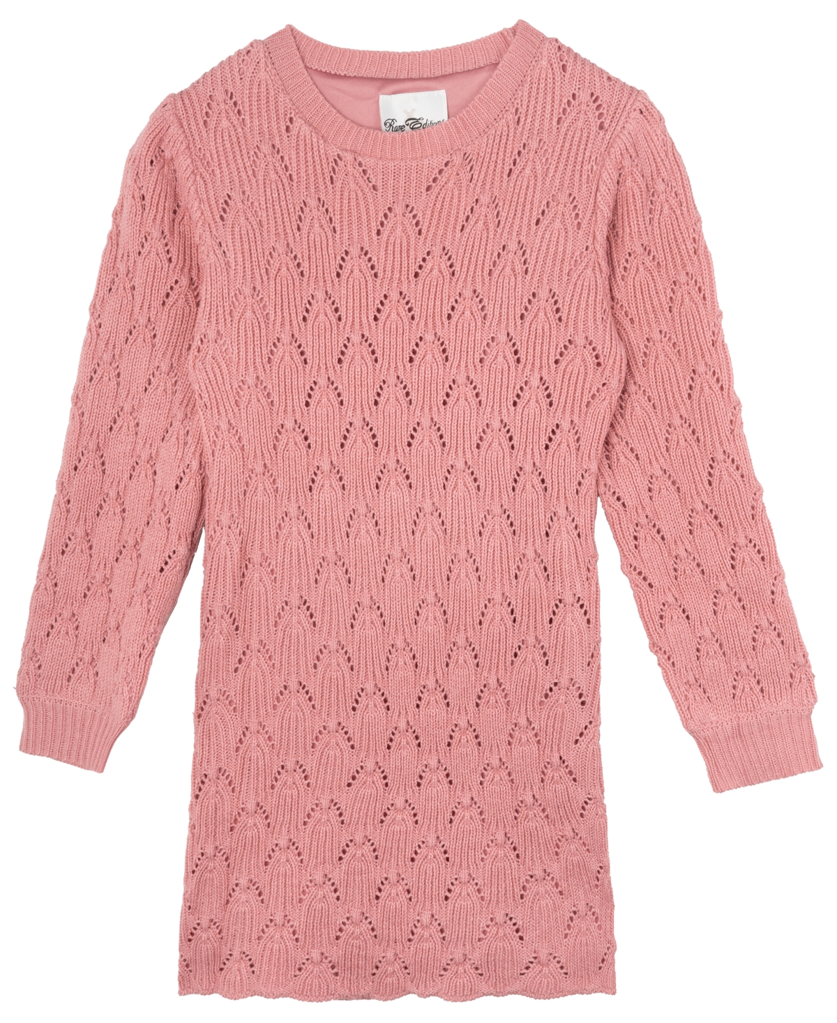 Rare Editions Big Girls Pointelle Sweater Dress In Multi