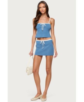 Womens Pheobe Contrast Knit Mini Skirt