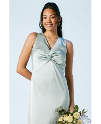 Women's Satin Bridesmaids Midi Dress