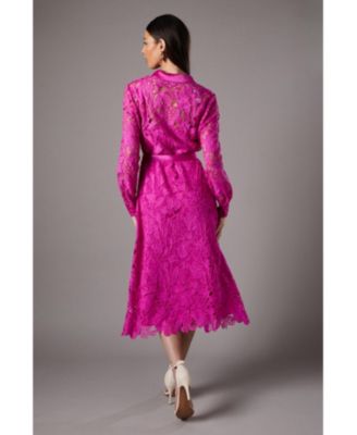 Women's Lace Long Sleeve Shirt Dress