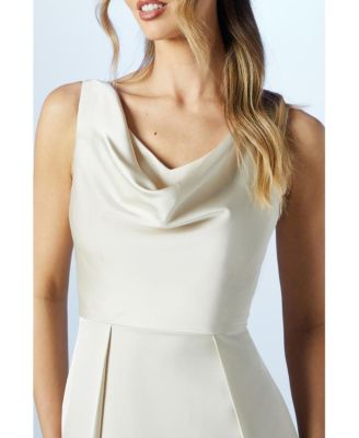 Sleeveless Cowl Neck Bridesmaid Dress
