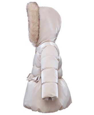 Toddler Girls Luxe Bow Puffer Coat