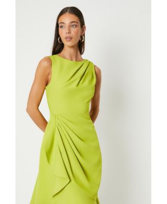 Women's Crepe Ruffle Low Back Dress