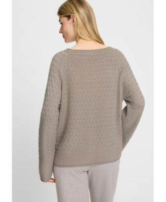 Women's Stitch Interest Boat Neck Sweater