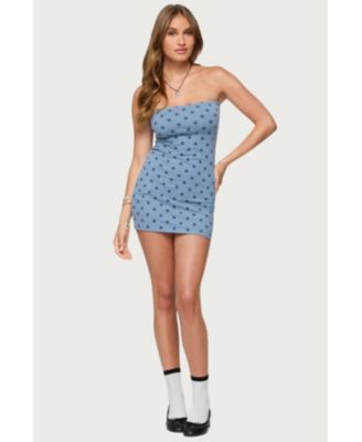 Womens Lewis Polka Dot Strapless Mini Dress