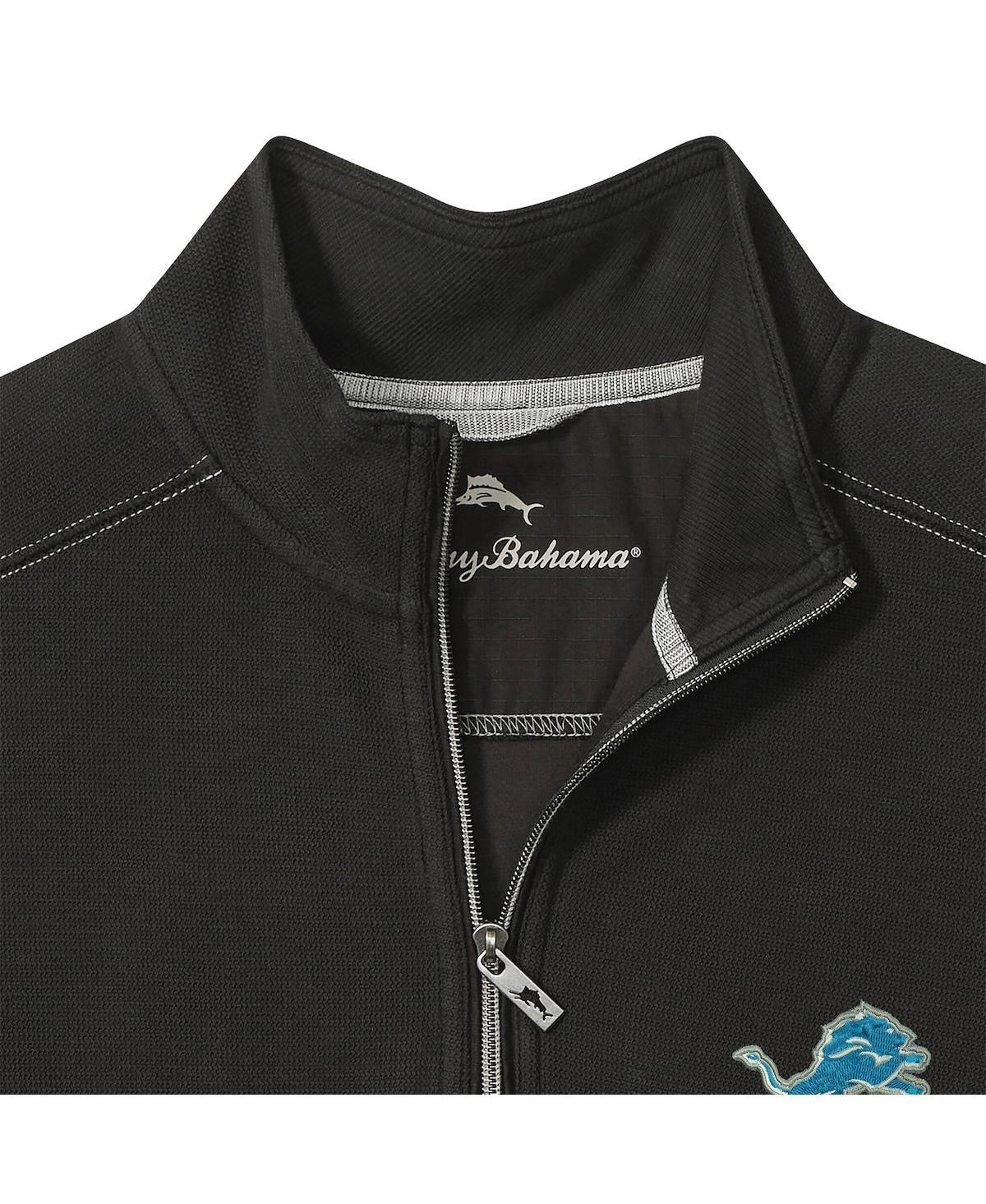 Tommy Bahama Men's Black Detroit Lions Big Tall Montego Bay Half-zip Jacket In Black