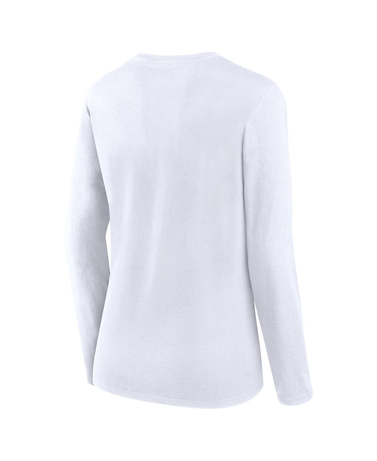 Fanatics Women's White Oklahoma Sooners Double Team Script Long Sleeve T-shirt In White
