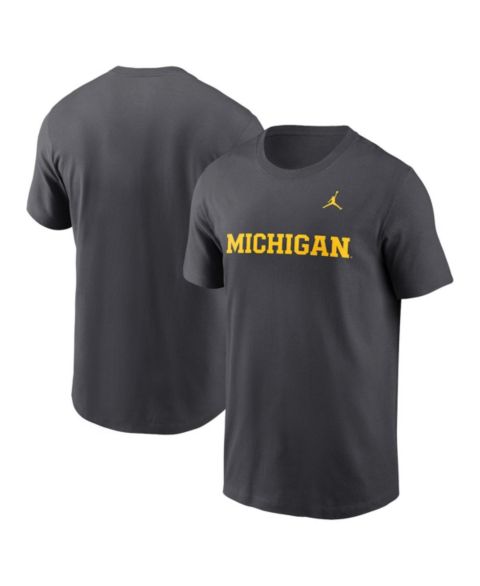 Мужская футболка Jordan Anthracite Michigan Wolverines Primetime Wordmark