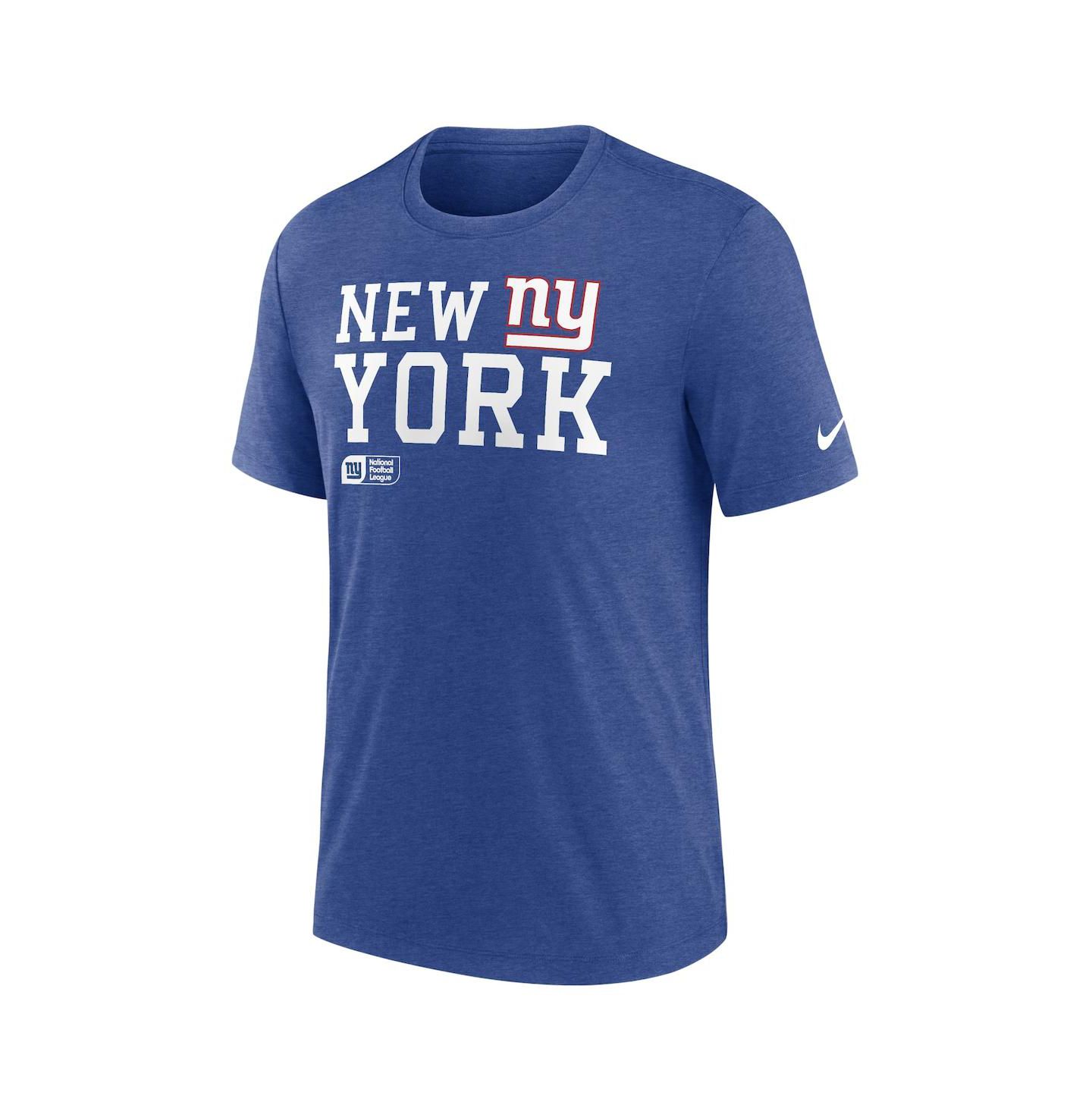 Мужская футболка Fanatics Nike Royal New York Giants Overlap Lockup Tri-Blend — фото 2