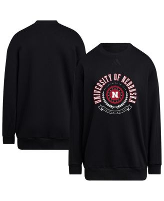 adidas - Women's Black Nebraska Huskers Oversized Crewneck Pullover