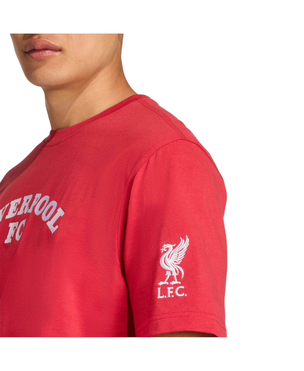 Adidas Men's Red Liverpool Wordmark T-shirt