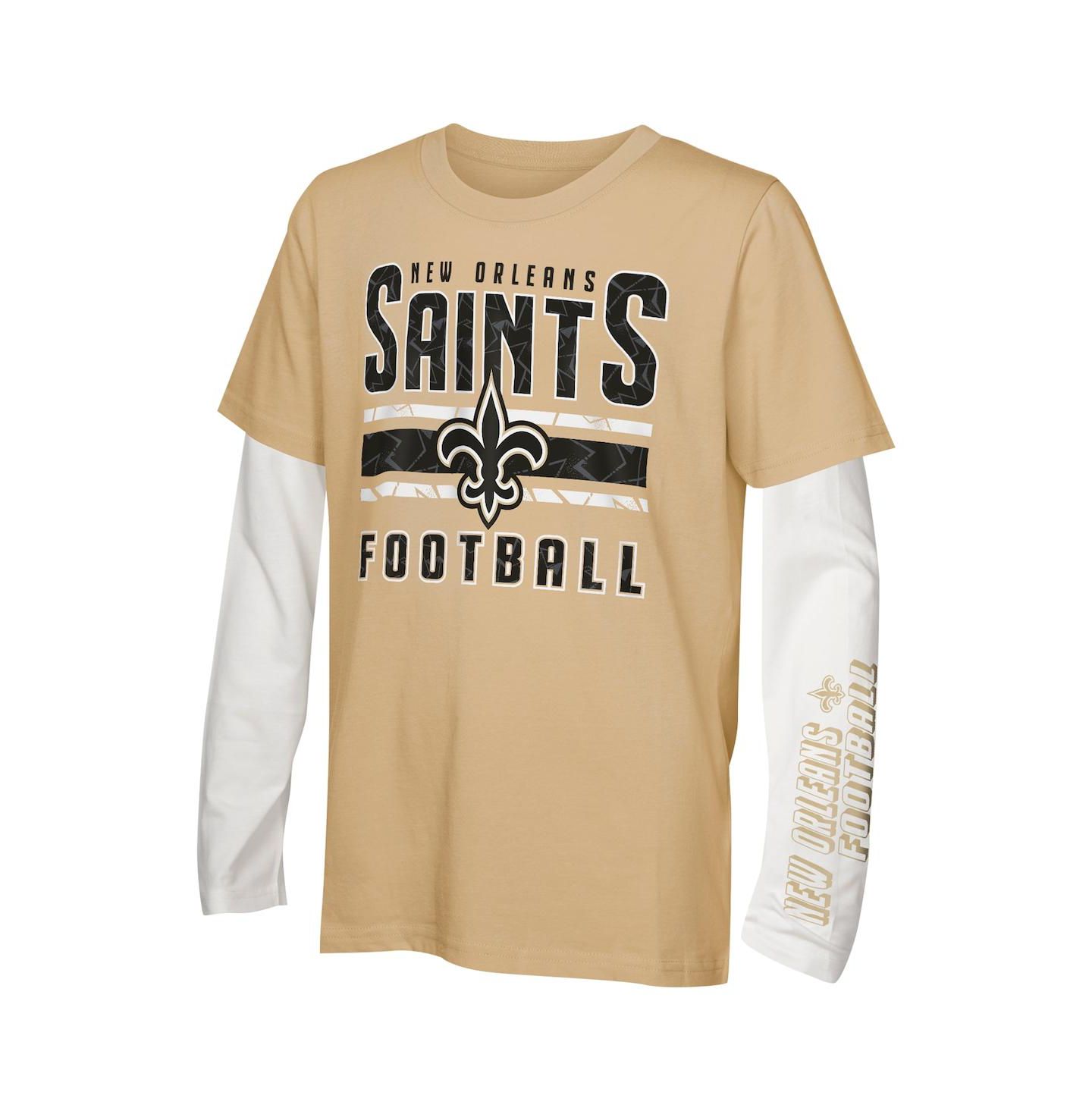 Outerstuff Big Boys and Girls New Orleans Saints In the Mix T-Shirt Combo Set — фото 1