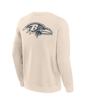 Men's Cream Baltimore Ravens Elements Future Ground Lettering Pullover Sweatshirt