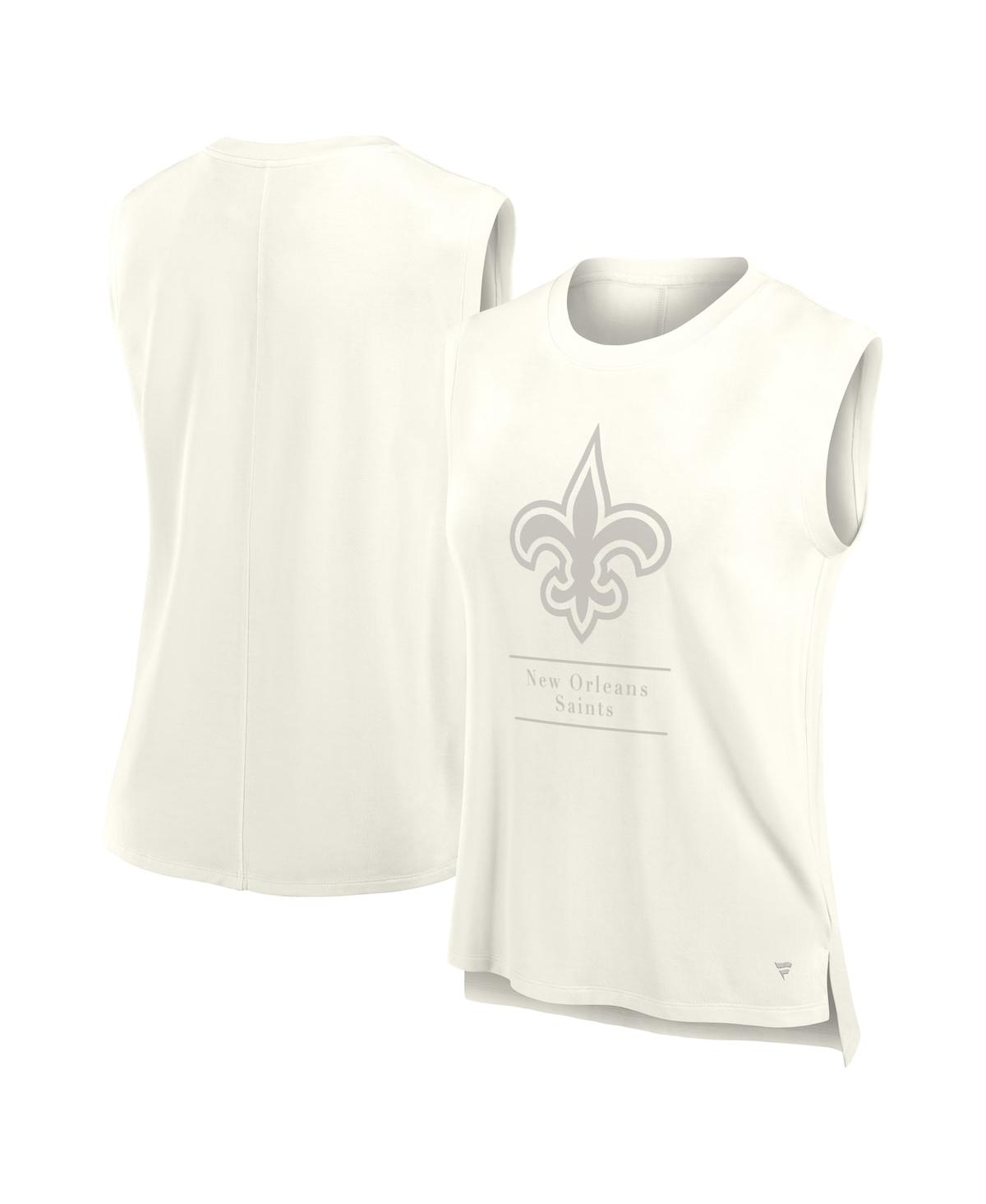 Fanatics Women's Cream New Orleans Saints Studio Embrace Tank Top In Neutral