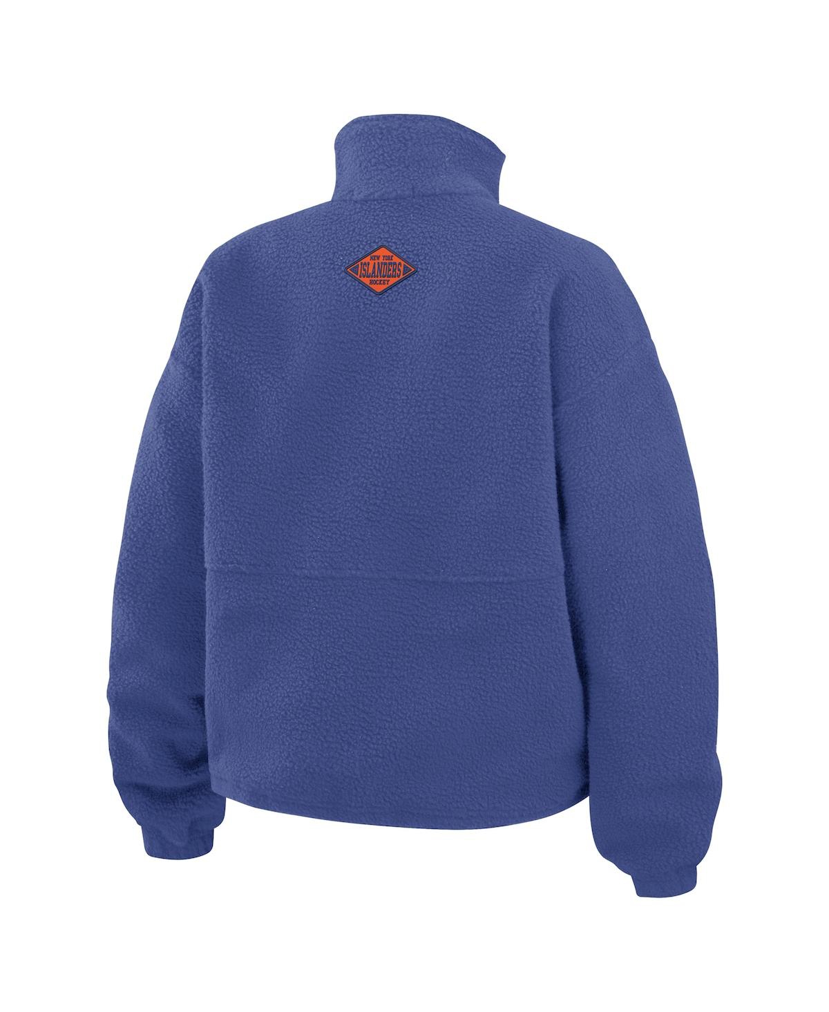 Wear By Erin Andrews Women's Royal New York Islanders Polar Fleece Half-zip Jacket In Blue