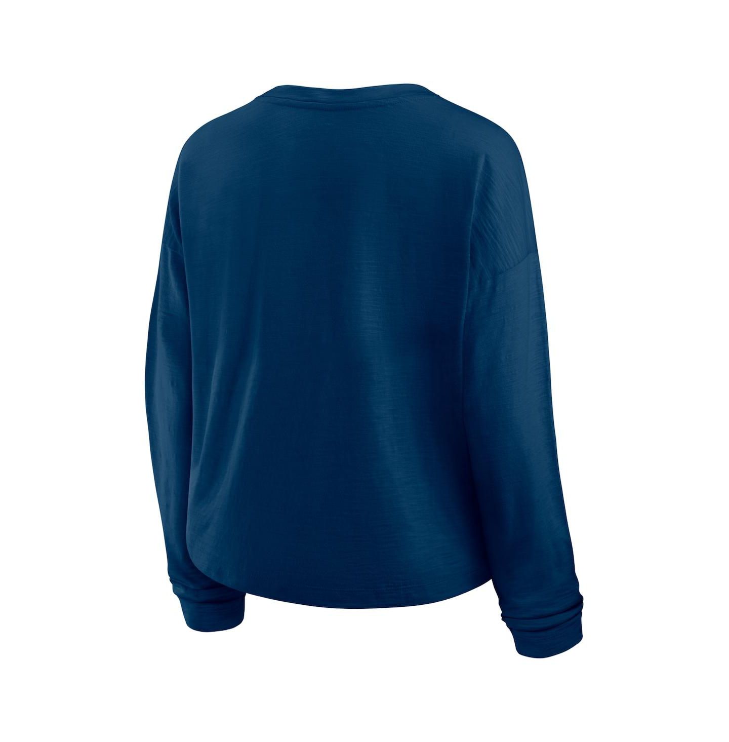 Женская футболка Fanatics Deep Sea Blue Seattle Kraken Oversized All Out Effort Long Sleeve Henley — фото 3