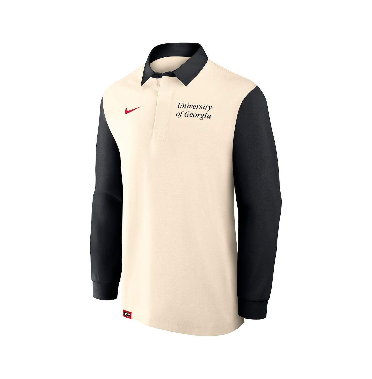 Мужская рубашка Nike Tan/Black Georgia Bulldogs Rugby Long Sleeve — фото 2
