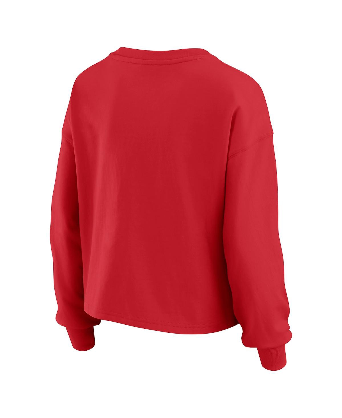 Wear By Erin Andrews Women's 2-piece Red Atlanta Falcons Heavy Rugby Jersey Long Sleeve T-shirt And Shorts Lounge Set In Red