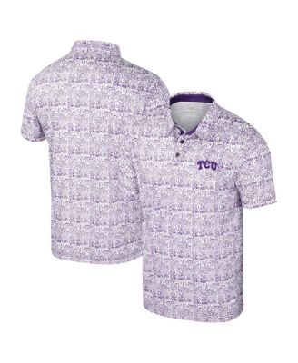 Colosseum - Men's Purple TCU Horned Frogs It's Time Allover Print Polo Shirt