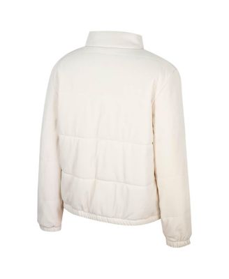 Women's Cream Michigan State Spartans So Hot Right Now Quilted Puffer Full-Zip Jacket