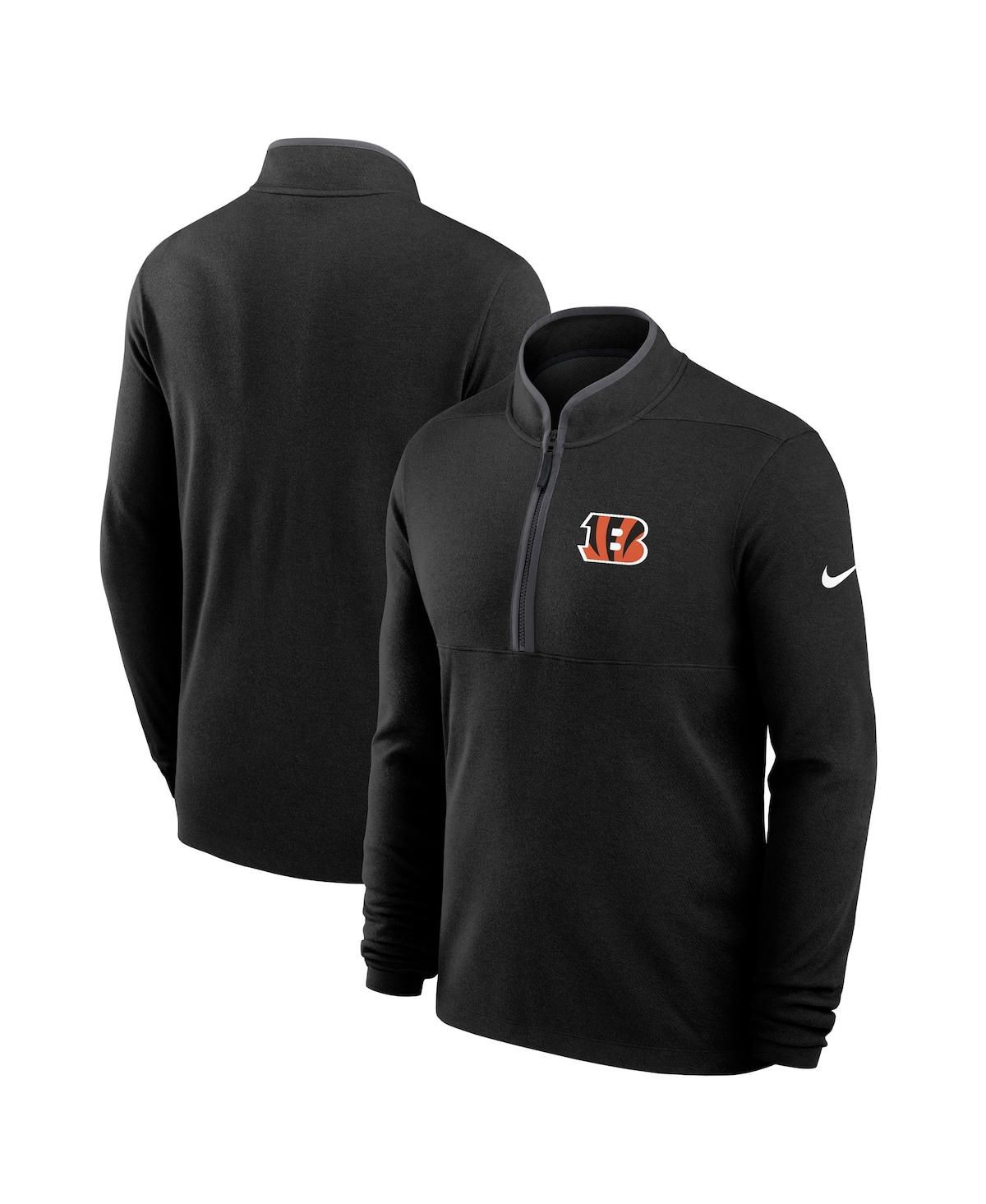 Мужской черный легкий пуловер Victory Performance Cincinnati Bengals на молнии до половины длины